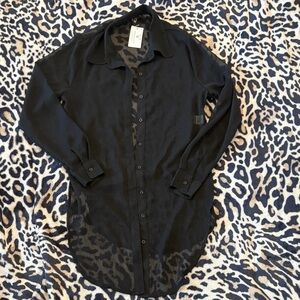Windsor Black Sheer Animal Print Blouse